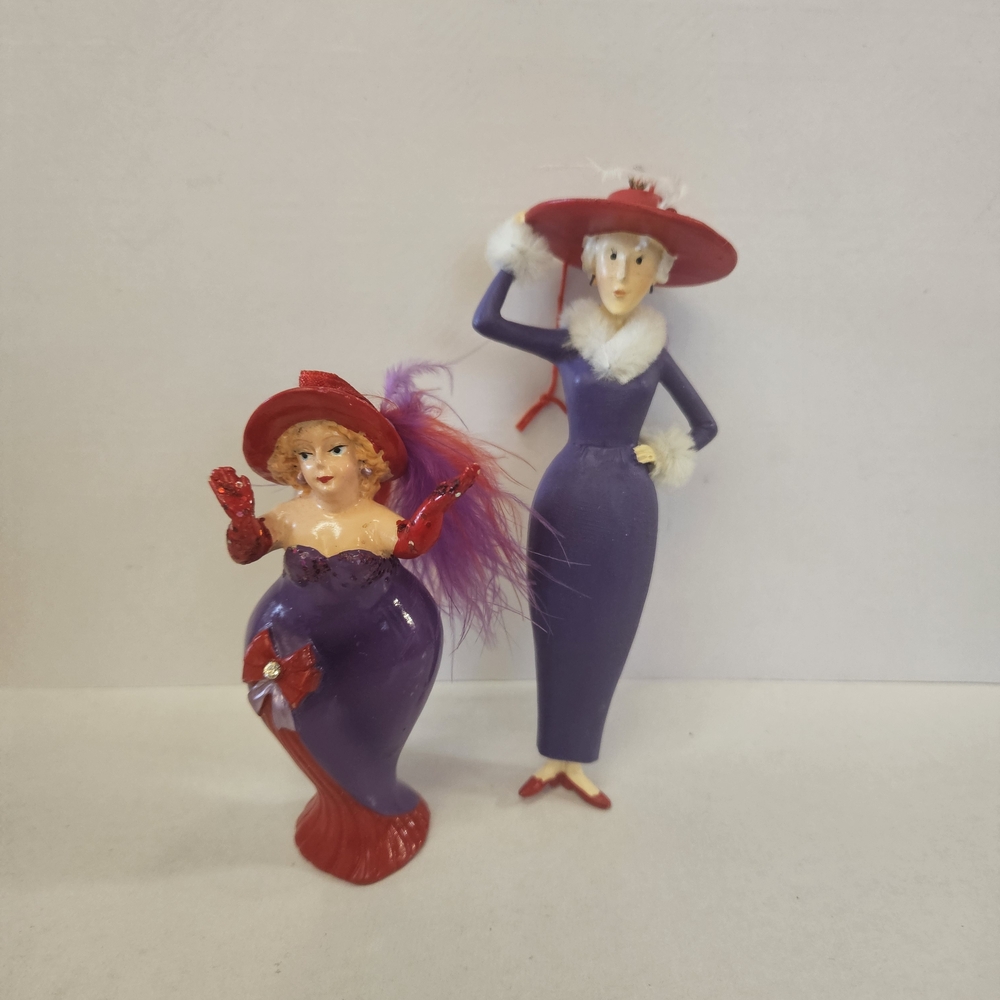 Vintage Style Red Hat Society Ornaments